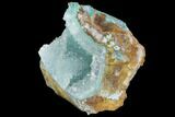 Quartz on Chrysocolla & Calcite - Peru #98098-1